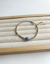Load image into Gallery viewer, GOLD FILLED BEADED EVIL EYE BRACELET
