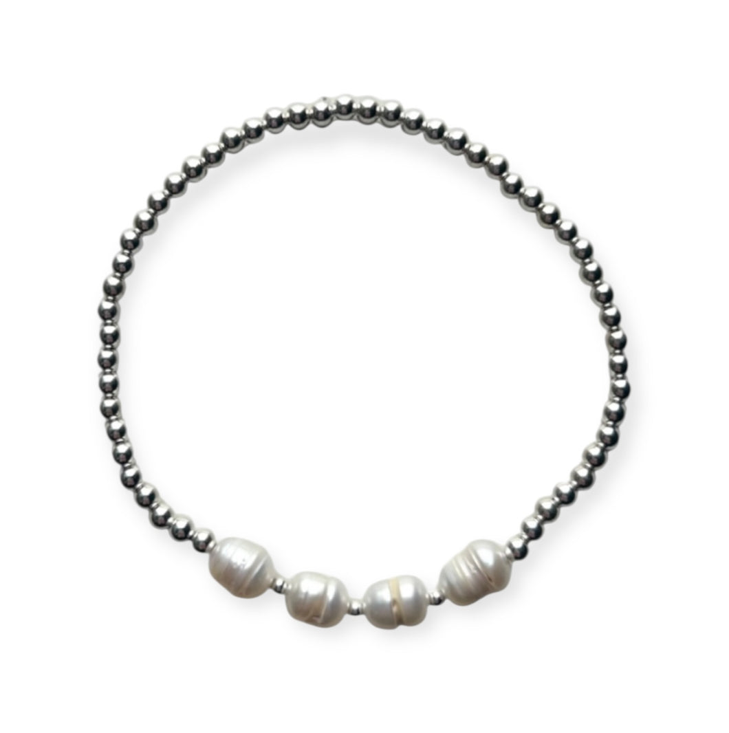 STERLING SILVER PEARL BRACELET