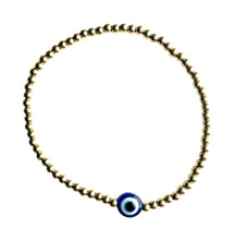 Load image into Gallery viewer, GOLD FILLED BEADED EVIL EYE BRACELET
