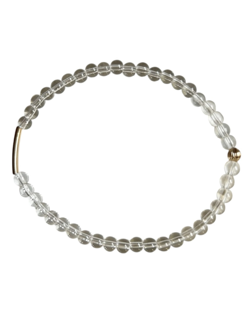 CLEAR QUARTZ GOLD FILLED BAR BRACELET