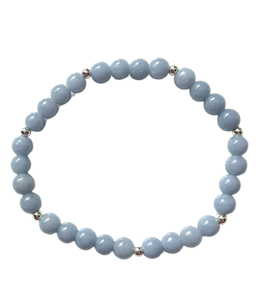 BLUE AGATE GEMSTONE BRACELET