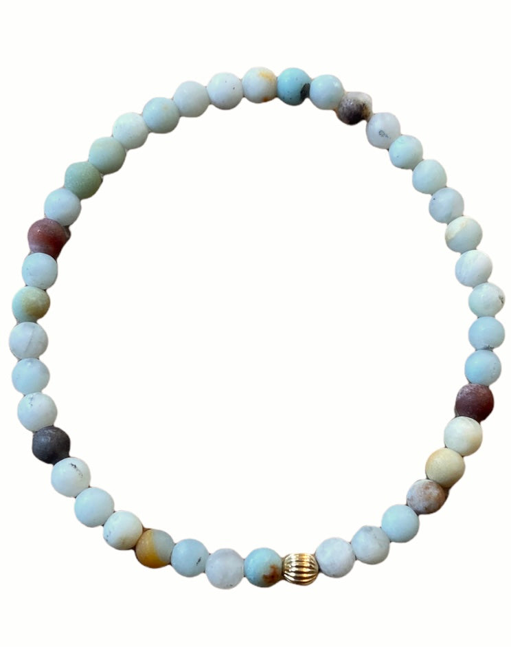 MULTICOLOURED AMAZONITE WITH GOLD FILLED