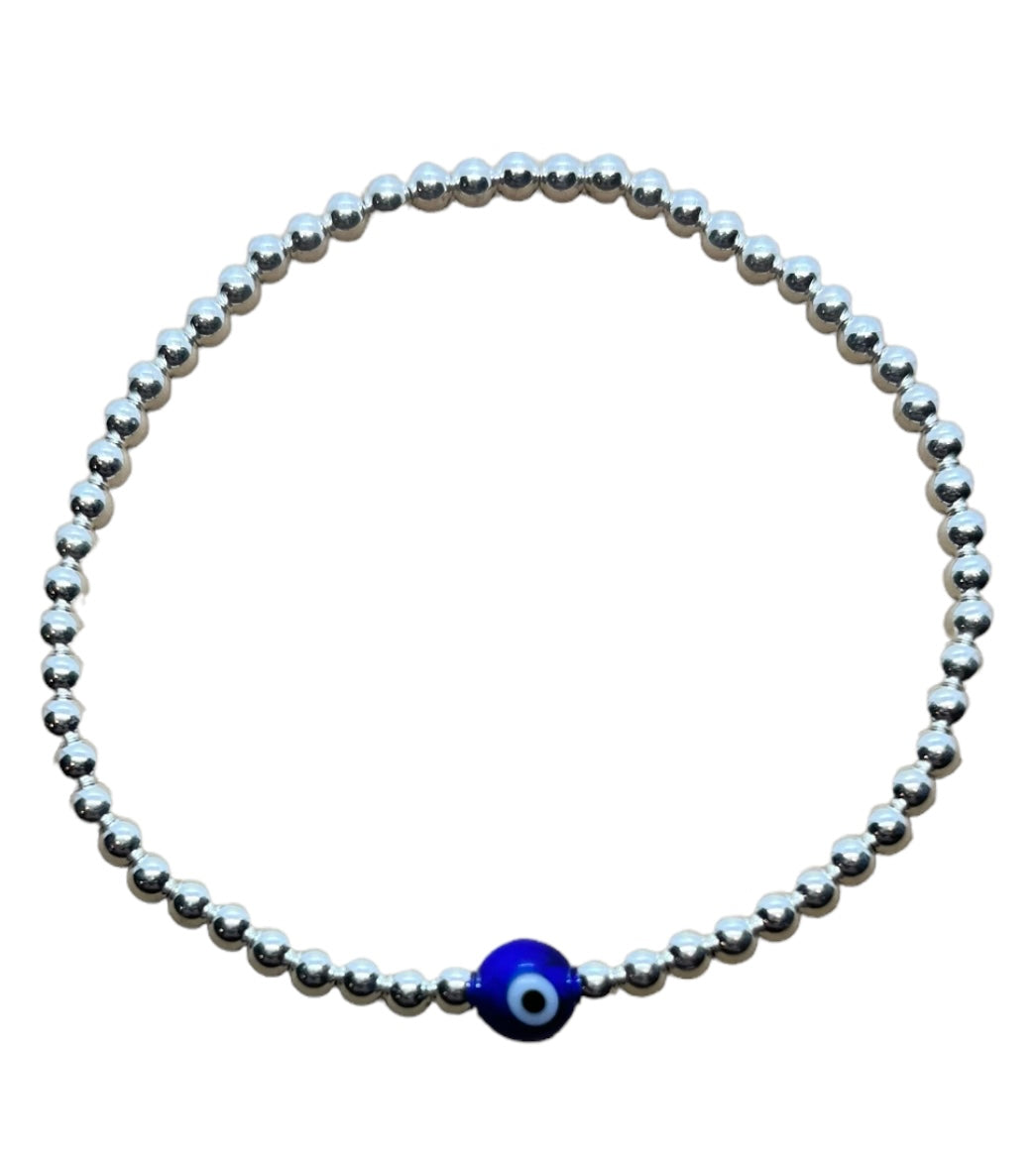 STERLING SILVER EVIL EYE BRACELET